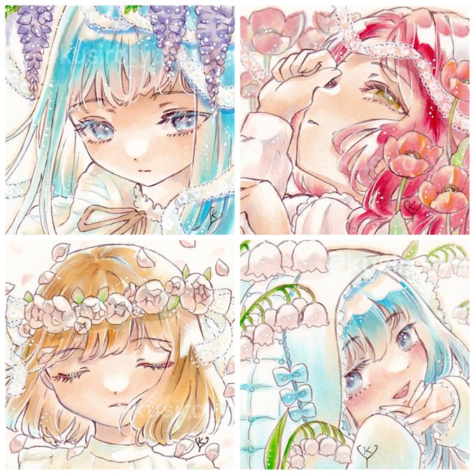 「bangs wreath」 illustration images(Latest)