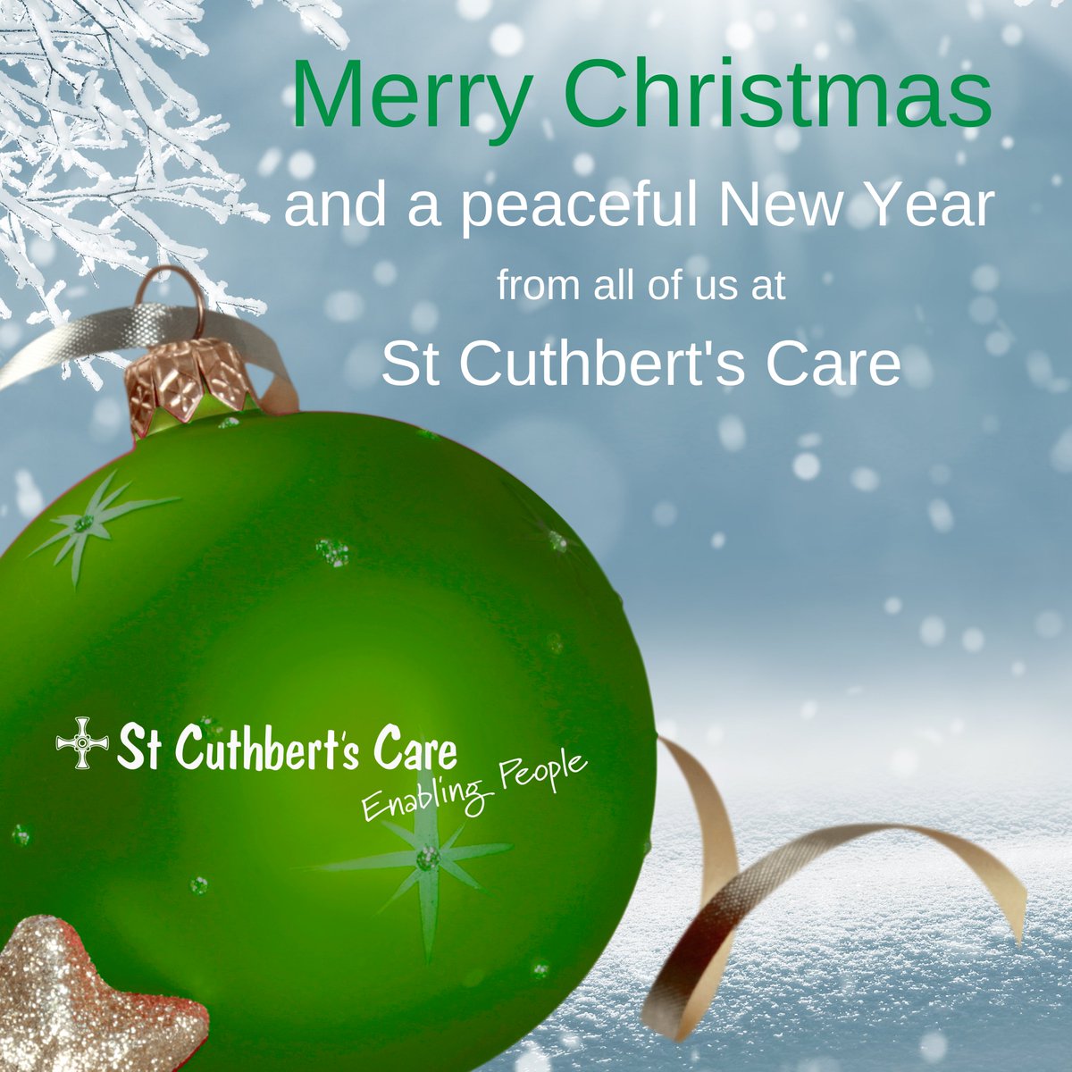 Merry Christmas and a peaceful New Year to everyone from all of us at St Cuthbert's Care #merrychristmas #charity #HappyNewYear