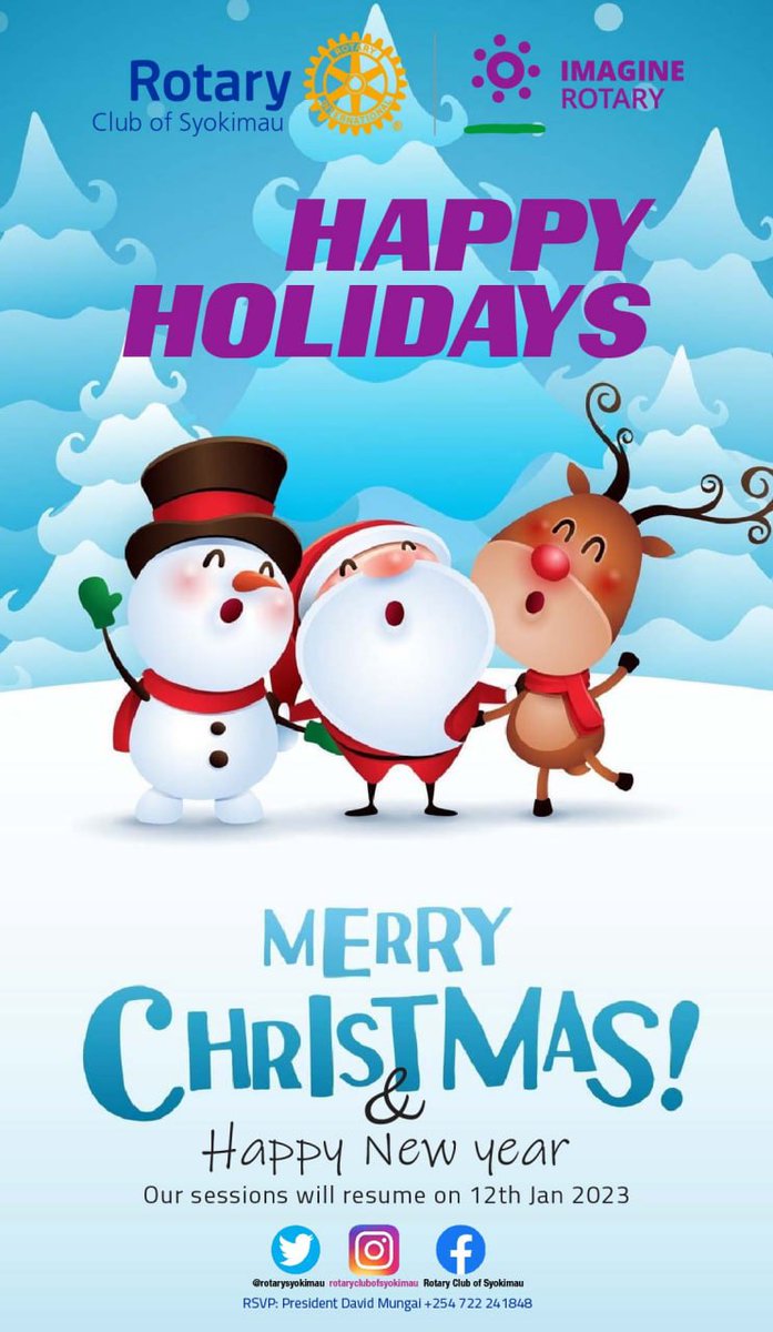 RotarySyokimau's tweet photo. Happy Happy holidays! https://t.co/MSpfbExRAo