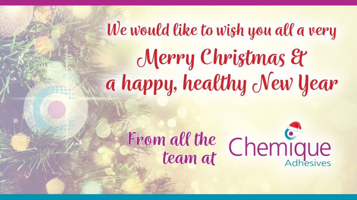 We would like to wish you all a very Merry Christmas and a happy, healthy New Year.

From all the team at Chemique Adhesives 🎄🎁🎄

#adhesives #merrychristmas #ukmfg