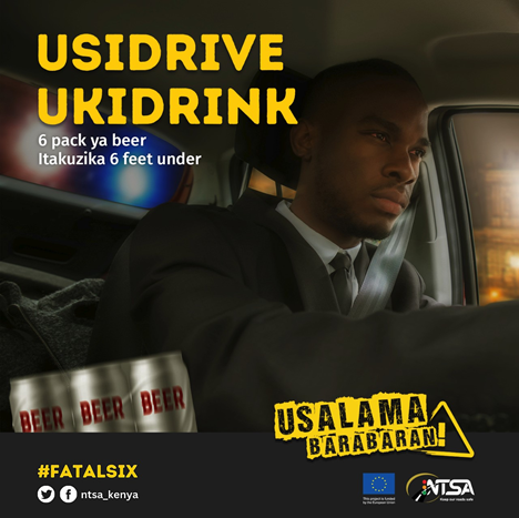 SiayaInstitute's tweet photo. Never drink and drive.  #FatalSix #UsalamaBarabarani  @ntsa_kenya https://t.co/rDb01g9dPf