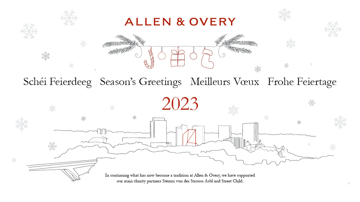 The A&amp;O Luxembourg team whishes you all the best for the festive season and a Happy New Year! 🎄
#Holidays #Christmas #NewYear #AllenOvery