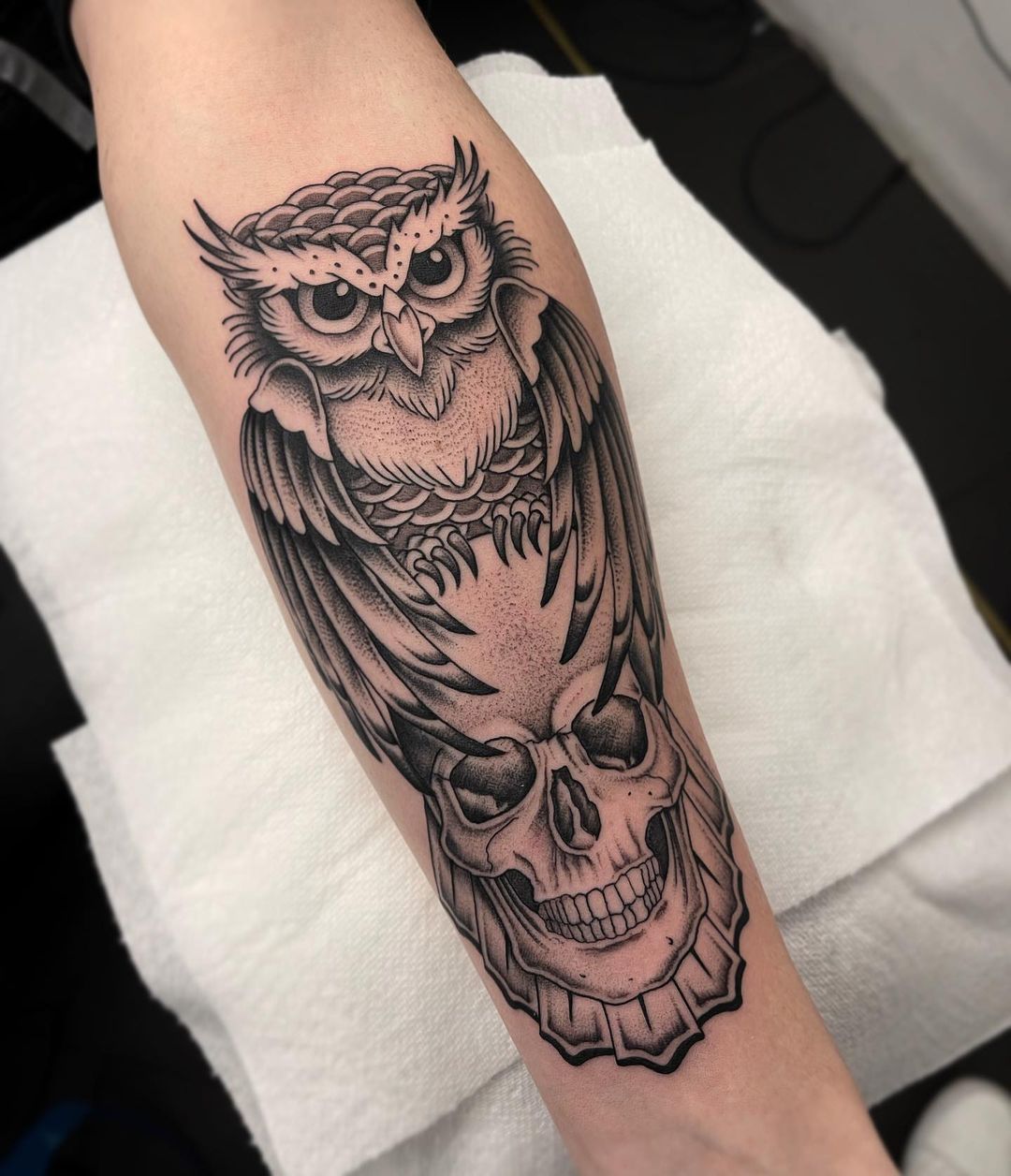 Owl and Skull Temporary Tattoo  EasyTatt