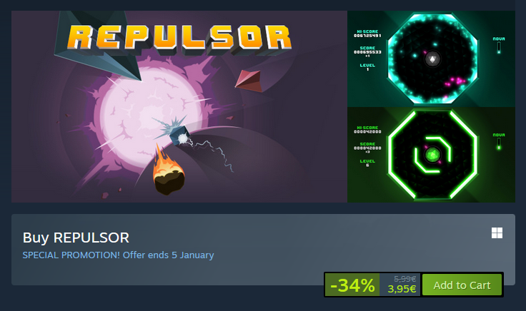 ToitanDE's tweet photo. ❄️ #SteamWinterSale ❄️
Grab #Repulsor for less than 4 Bucks!
#steam #arcade #shmup #indiegame https://t.co/AYaRlMULV3