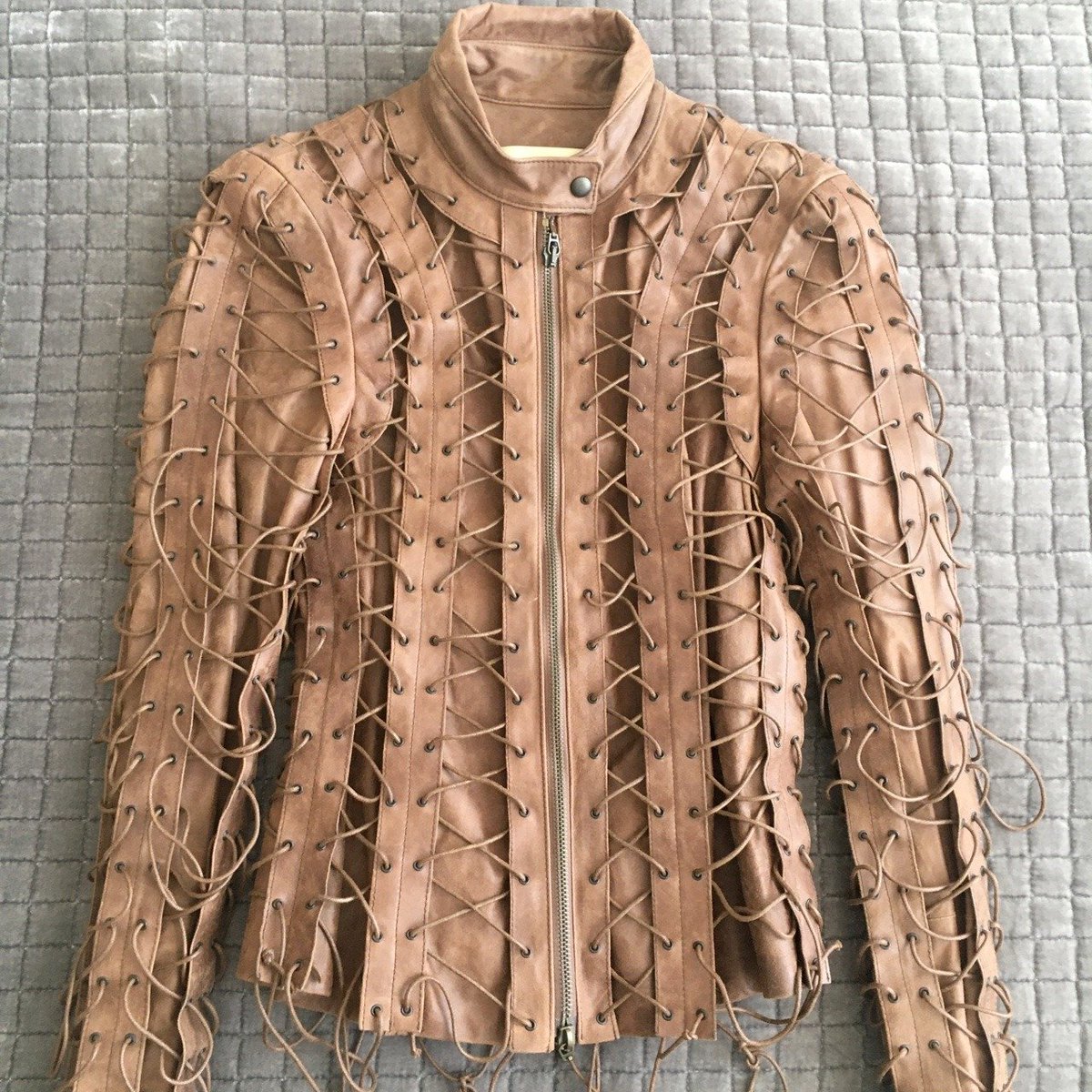 alexander mcqueen's plein sud laced leather jacket