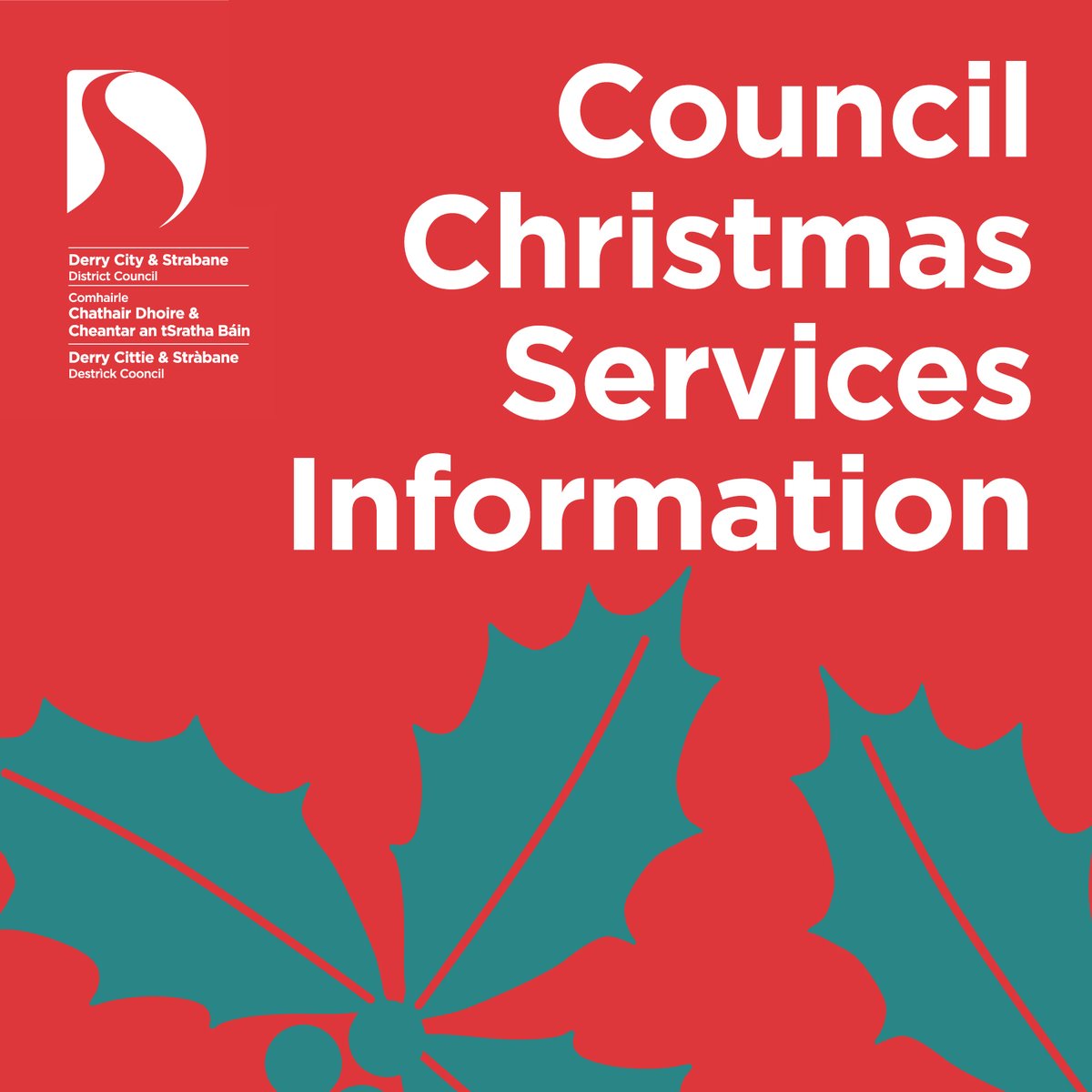 Derry Strabane Cncl on Twitter "🎄Christmas service and opening hours
