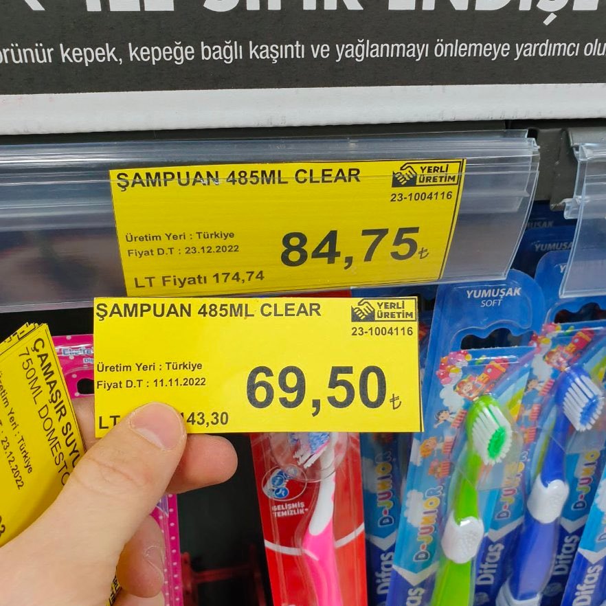 pusholder's tweet photo. Marketteki bazı ürünlerin fiyat etiketleri yukarı yönlü değiştirildi. https://t.co/SQ5hkiCcZh