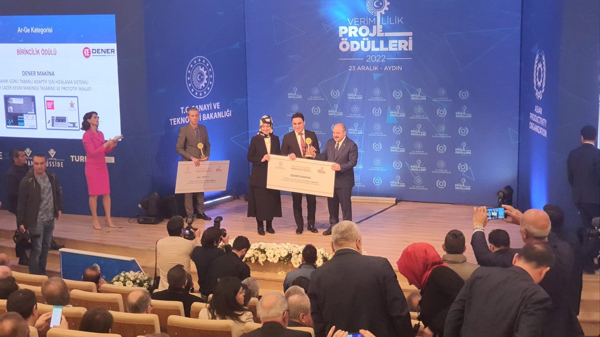 denermachinery's tweet photo. Sanayi ve Teknoloji Bakanlığı Tarafından Düzenlenen Verimlilik Proje Yarışmasında Dener Makina Birincilik Ödülünü almıştır.

"gelecek burada"

https://t.co/gZEQcEKNqI

#dener #sanayibakanlığı #VerimlilikProjeleri #ödültöreni https://t.co/oc47N0TIiD