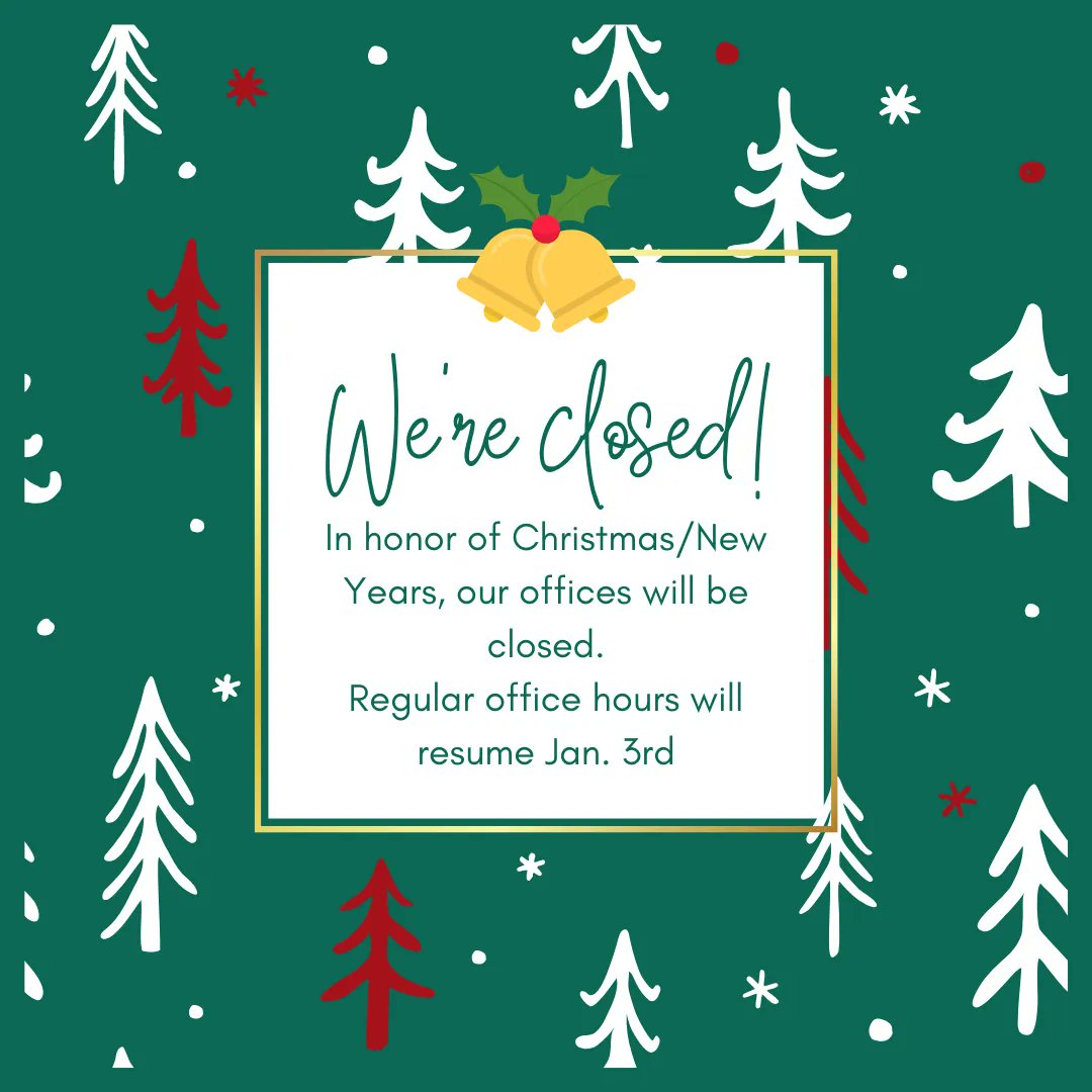 AcupunctureOKC's tweet photo. We are closed Dec 24th-Jan 2nd to spend the holidays with our family. See you in the New Year! https://t.co/4cCgsfXTbz