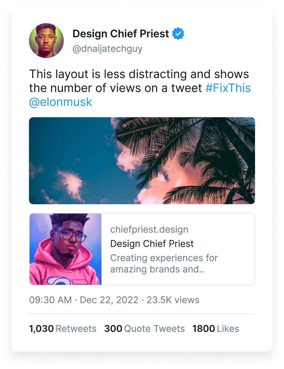 dnaijatechguy's tweet photo. Can't the tweet views show up this way. Nobody would even notice anything changed but it's still there. https://t.co/iwrHABgzqH