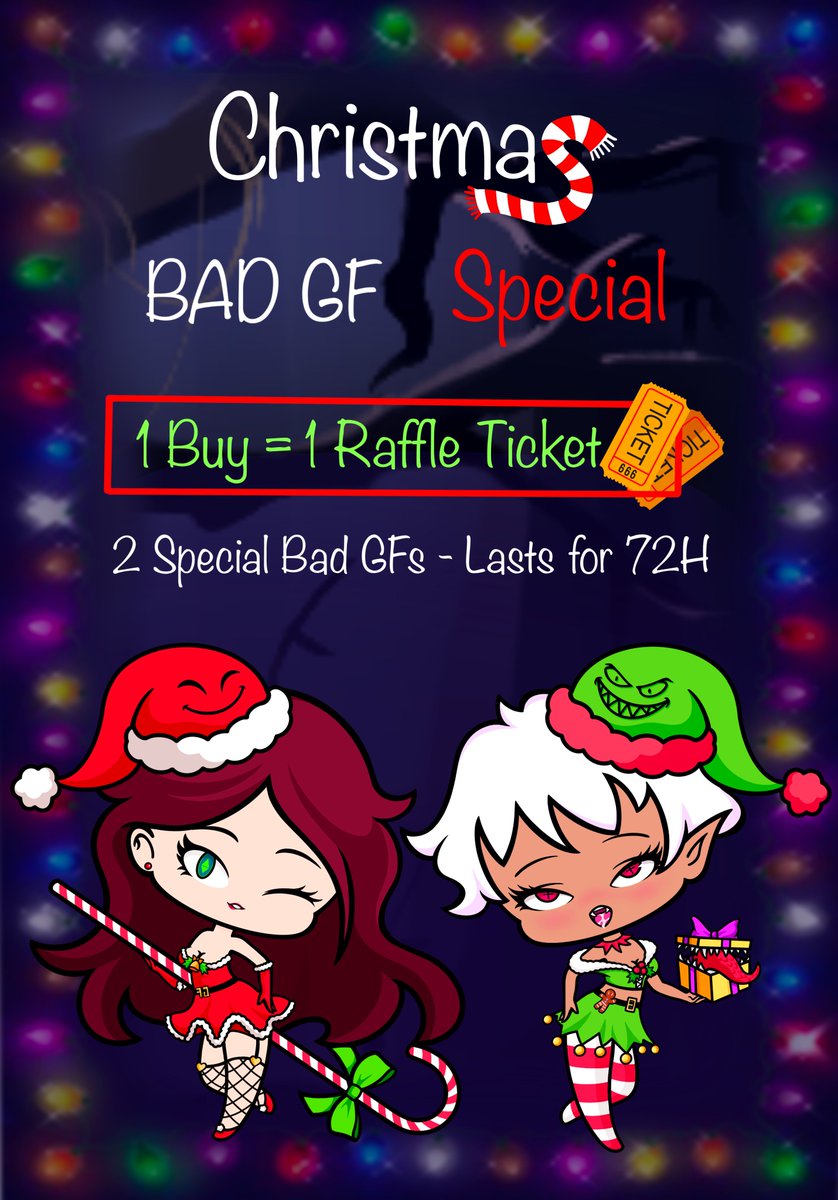 We are introducing 2 Special Girls in the collection!
The Santa girl and the Elf girl. These beauties will be raffled using secondary purchases starting from now until the end of Christmas, the 25th!

Each secondary purchase will be 1 Raffle ticket.
opensea.io/collection/bad…