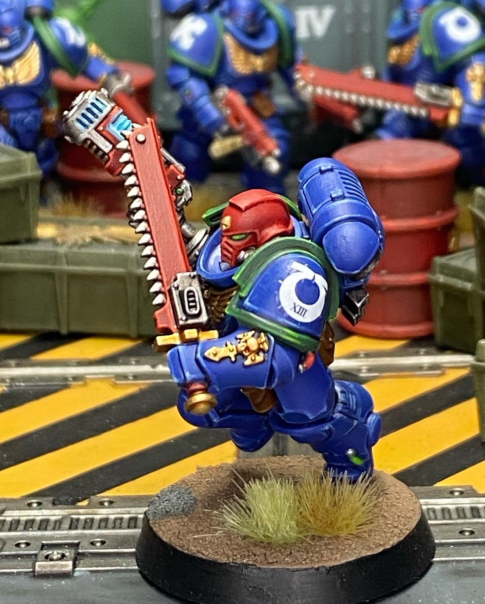 AlexFpaints's tweet photo. I just finished a new Assault Intercessor Sergeant for my #ultramarines @WarComTeam 🎉 Next small project is some imperial guard. 

#WarhammerCommunity #warhammer40k https://t.co/qQNCXBaUIX