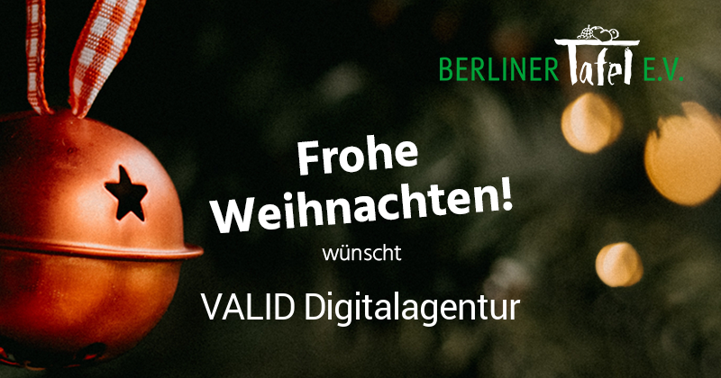 valid_digital's tweet image. Mit einer Grußkarte unserer #Winteraktion für die @BerlinerTafel wünschen wir allen Frohe Weihnachten, eine erholsame Zeit und einen guten Rutsch! 🎄✨

Hier könnt ihr #spenden und individualisierte Karten mit euren Freund:innen und Bekannten teilen 👉 contic.io/berliner-tafel….