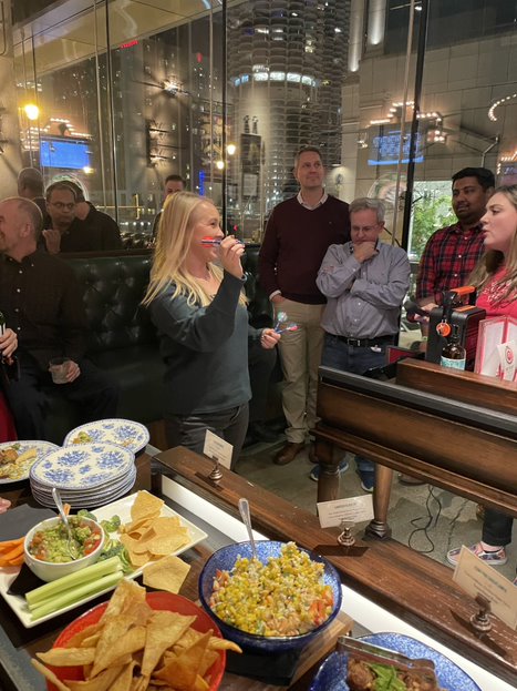 QualityAIGroup's tweet photo. #Qualitesters in Chicago bid farewell to 2022 and looked forward to 2023 with an evening of good food, drinks, #games and laughter.
#Qualitest #LifeAtQualitest #HolidaySeason #Celebrations https://t.co/POzEAPWpkd
