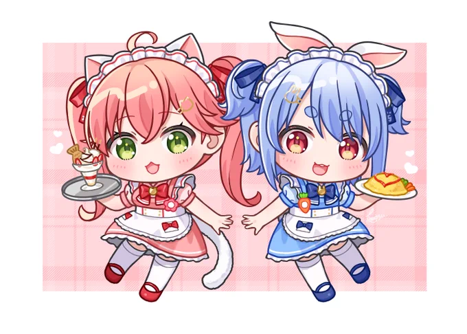 ちっこいメイド服ぺこみこ#ぺこらーと #miko_Art 