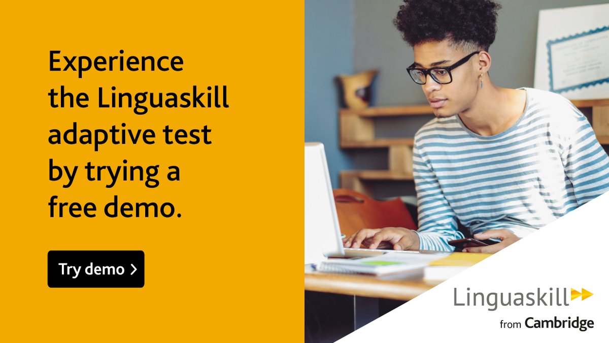 #Linguaskill is an adaptive test, meaning that questions become easier or more difficult depending on an individual’s previous answers.

Experience it for yourself with our free demo.

camengli.sh/3uzFrPv