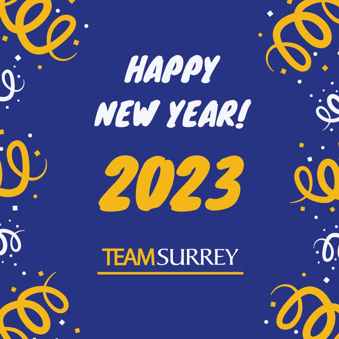 Wishing a Happy New Year to all our #TeamSurrey community! 💫

Here's to a successful 2023 for everyone 👊💙