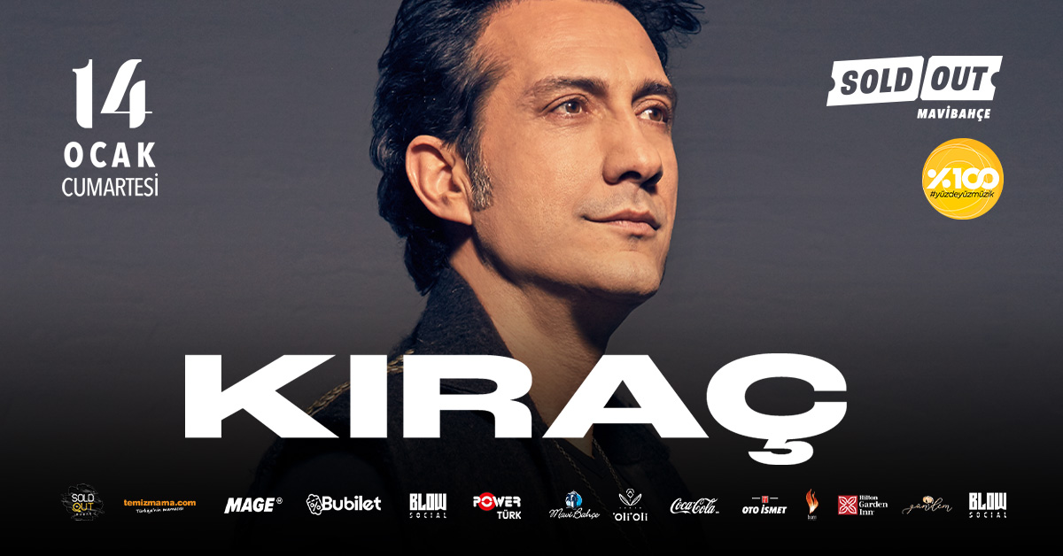 Kıraç, 14 Ocak Cumartesi günü Sold Out Mavibahçe Sahnesi'nde sevenleriyle buluşuyor!

#soldout #mavibahçe #izmir #yüzdeyüzmüzik #konser #kıraç