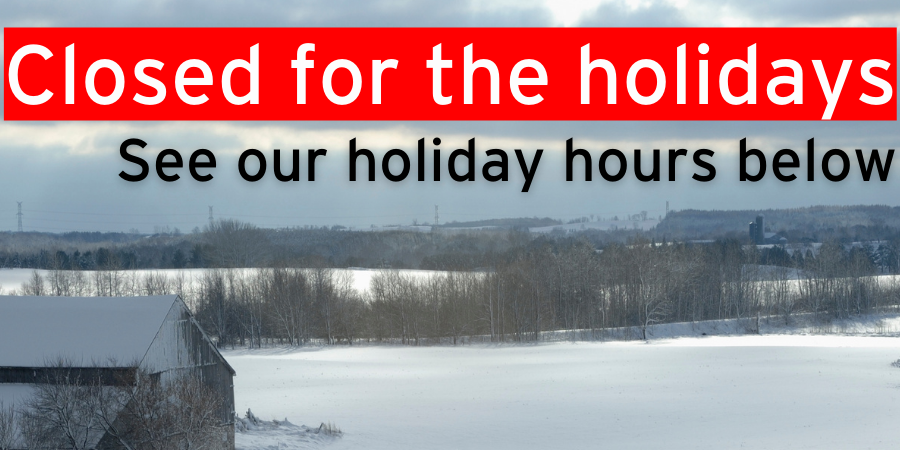 ClarenceFarm's tweet photo. CFS holiday hours - Happy Holidays!

🟡Dec 24th  - open 8 AM -12 PM
🔴Dec the 25th - closed
🔴Dec 26 - closed
🟢Dec 27-30 - open with regular hours.
🟡Dec 31 - open 8 AM - 12 PM
🔴Jan 1 - closed
🔴Jan 2.  - closed
🟢Jan 3 - open with regular hours. https://t.co/xxyMye2bOs