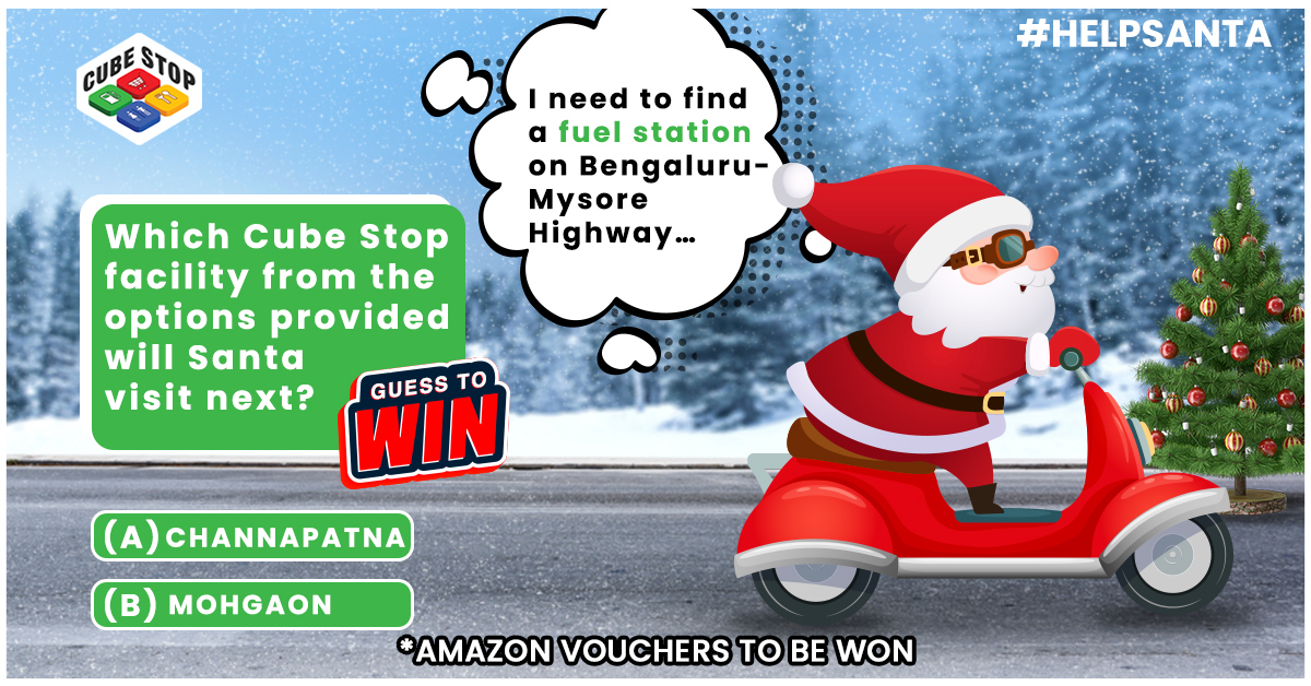 cubestopindia's tweet image. HO HO HO! Our Santa is on the Bengaluru-Mysore Highway in a search of fuel station as he is new on the route, he needs us to help him.
To participate in the contest check out our Instagram page @cubestopindia