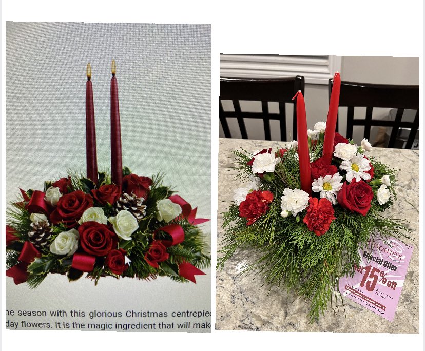 ms_karra's tweet photo. What was ordered vs what was received!! @Bloomex_canada is this how you do business?? How embarrassing. https://t.co/in4O7CxXlh