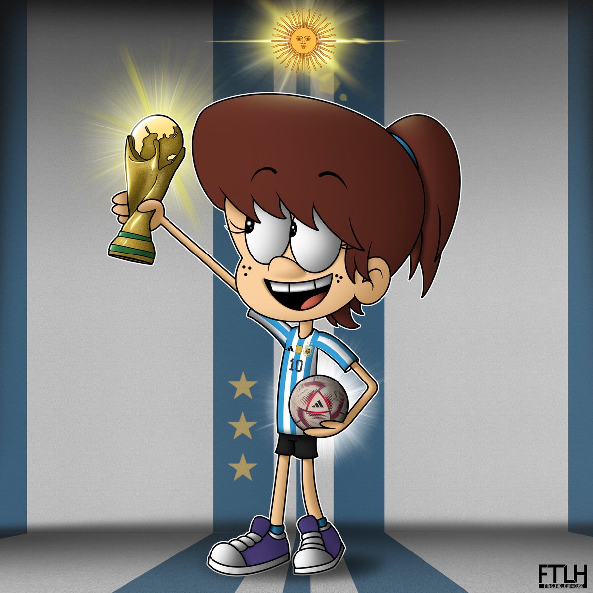 Fans_TLH's tweet photo. #FTLH Congrats to a great friend for the World Cup 2022 won by her National Football Team. 🇦🇷⚽️🏆🥰🎁😊

#TheLoudHouse #LynnLoud #myart #fanart #Nickelodeon #winners https://t.co/juowJaibqZ
