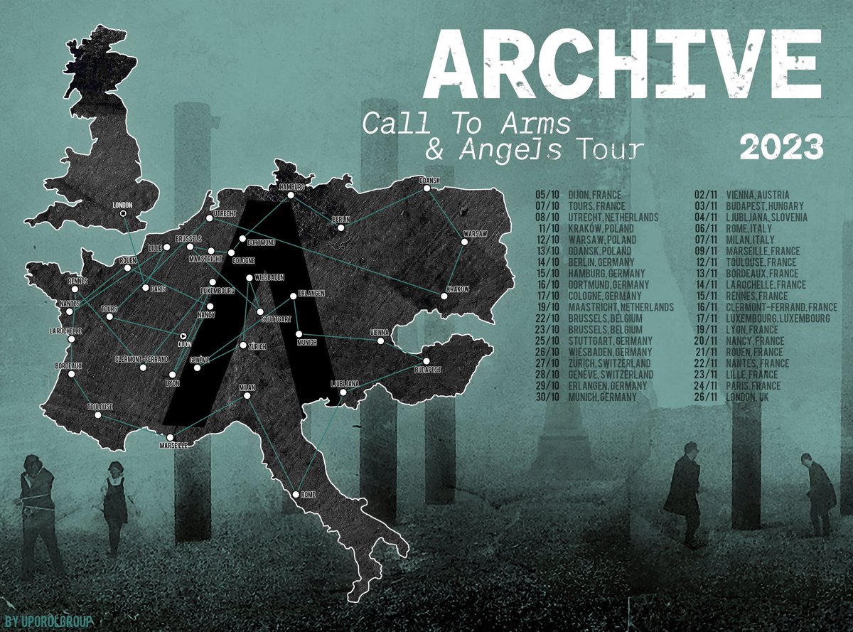 Hey hey, we bring you a map of <a href="/archiveofficial/">Archive</a> gigs! Have you got your ticket yet? #archiveofficial #archiveband #calltoarmsandangels #map #gig #concert #uporolgroup 
 <a href="/iamDavePen/">Dave Pen</a> <a href="/manglebird/">manglebird</a>