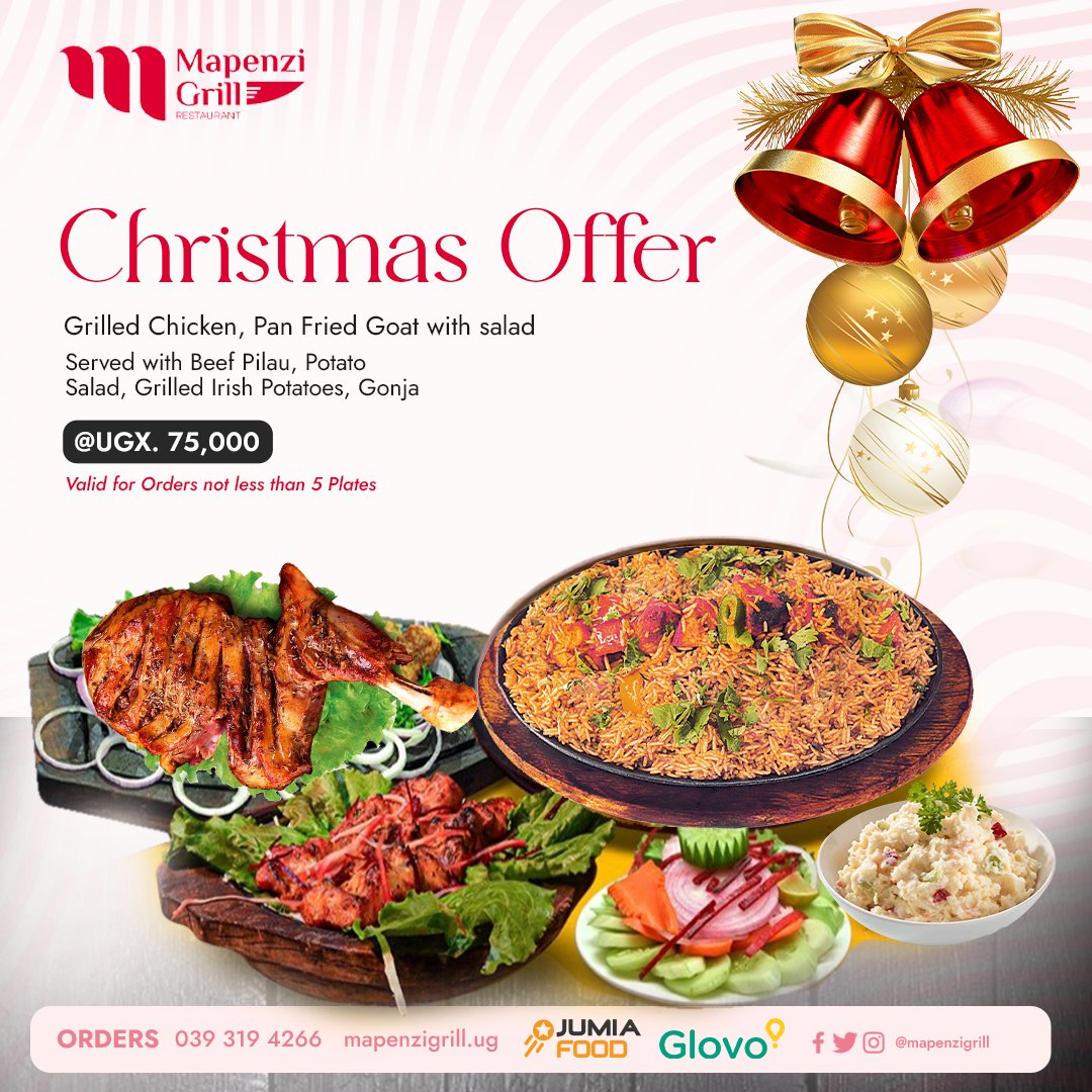 mapenzigrill's tweet photo. It’s that time of the season!🎅👨‍👩‍👧 Treat your family to our exclusive platter this Christmas at only 75K ! 🥘🤩.  

Order now on Jumia Food | https://t.co/savGKmfo9c | Glovo (Free Delivery*) 
🛵

#mapenzigrill #merrychristmas #christmasoffer https://t.co/mHATwtnIJF