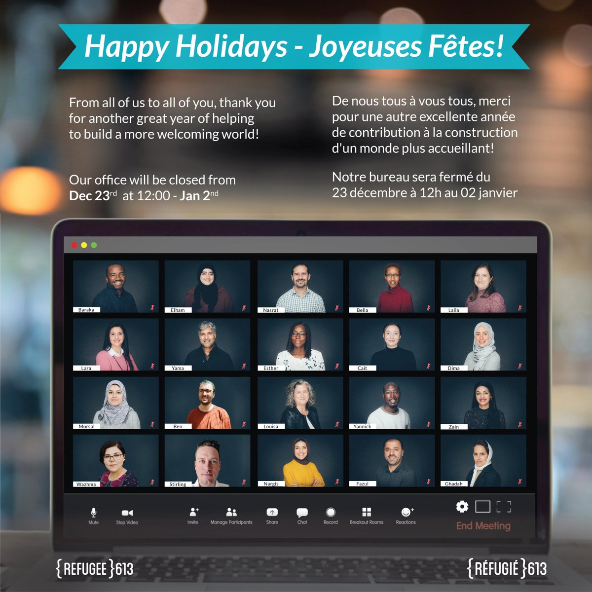 (1/7) Happy Holidays from Refugee 613 ❄ Joyeuses Fêtes de Réfugié 613