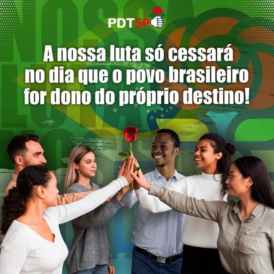 sp_pdt's tweet photo. A luta do PDT é por soberania! Trabalhamos desde antes de nossa fundação nos anos 1980 para que o povo brasileiro tenha o poder sobre o próprio destino. Ou ficar a pátria livre ou morrer pelo Brasil!

Filie-se ao PDT para construir essa luta! https://t.co/yq7KzI9Bus
