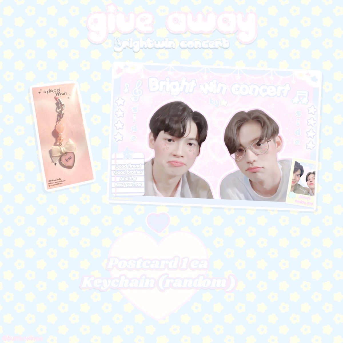butterwinee's tweet photo. Pls tr ★
Giveaway brightwin concert ⚡️

15 set only🍒⭐️

🌠 postcard 1ea
🌠 keychain (random) 1ea

🌌 tmr. At Impact arena

🎸 time:tba 

🍀 #BrightWinConcert #ไบร์ทวิน https://t.co/UPTn7Pg1Zy