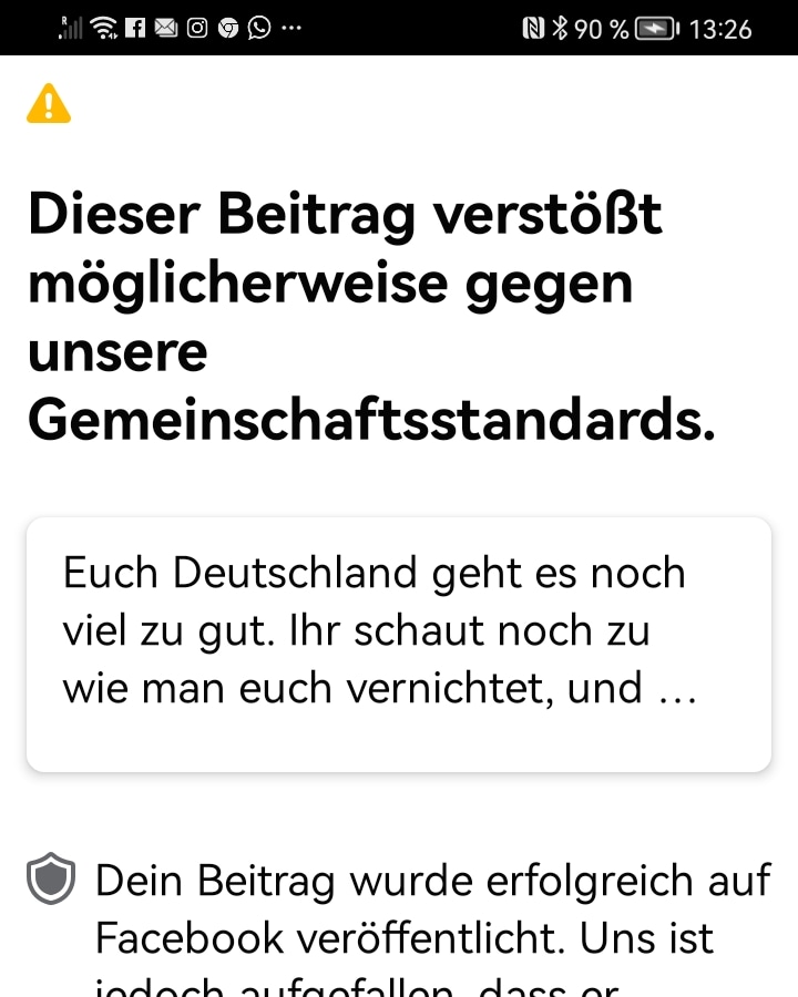 Da sind sie schnell,  wie gesagt ist mir egal, man kann  ohne Facebook leben, Gott sei Dank, noch Twitter und VK Telegram und gitter, schön zu sehen das Facebook langsam  sicher bei normalen Demokraten, nichts mehr wert ist. Schöne Weihnachten,  verstößt  auch gegen eure Regeln.
