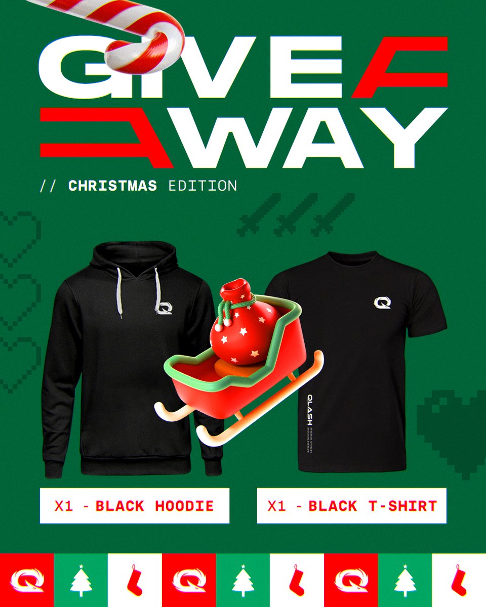 🎁 HOLIDAYS GIVEAWAY 🎄

We're giving away 𝟭 𝗯𝗹𝗮𝗰𝗸 𝗵𝗼𝗼𝗱𝗶𝗲, 𝟭 𝗯𝗹𝗮𝗰𝗸 𝘁-𝘀𝗵𝗶𝗿𝘁

✅ Follow us 
🔁 Retweet
🧑🧑 Tag a friend or two
📝 list your favorite QLASH member

2 𝖗𝖆𝖓𝖉𝖔𝖒 🍀 𝖜𝖎𝖓𝖓𝖊𝖗𝖘 | ends on 03.01.2023

#QLASHXMAS #Giveaway