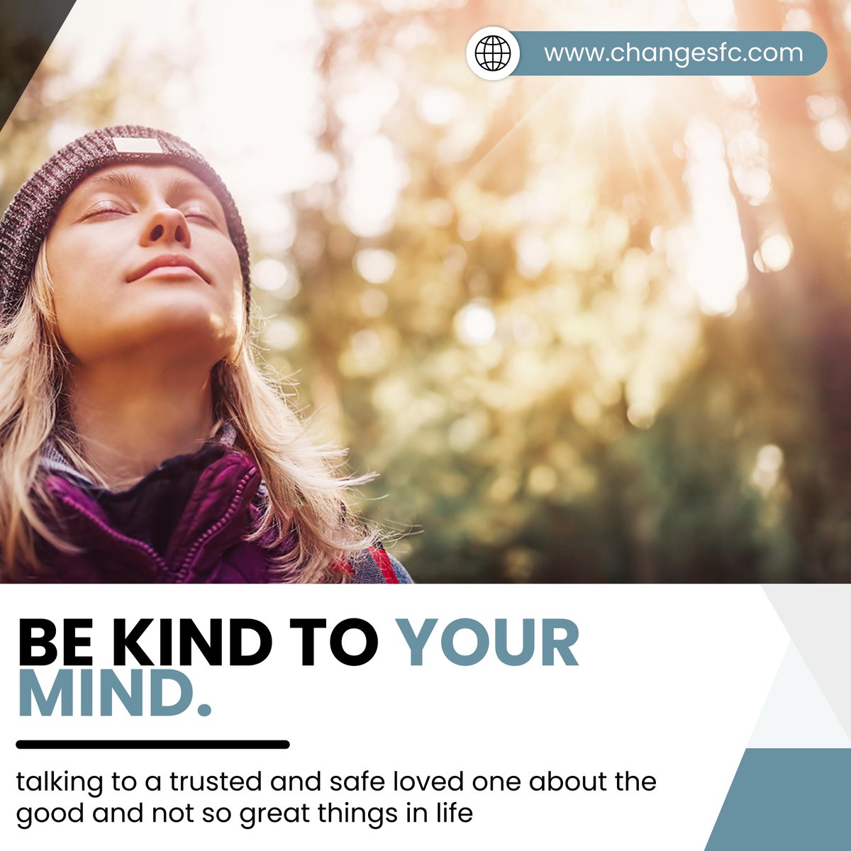 CSATinChicago's tweet image. Showing kindness to your mind looks like
•challenging negative beliefs you have about yourself
•allowing yourself mental breaks to prevent overwhelm and burnout
•going to therapy
----
🌐 changesfc.com
.
#changesfc #searchingforchange