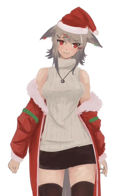 去年ラフ描いたこのクリスマスカッター何気に気に入ってんだ 