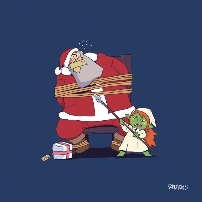ゴブリンメイドちゃんのクリスマス「あやしいやつめ、何者だ?」 