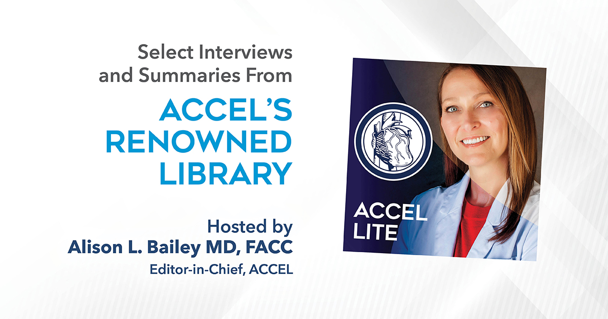 On a new episode of the #ACCEL Lite podcast, Drs. @a_l_bailey & @DrMarthaGulati discuss the top takeaways from 2022 in preventative cardiology. 

Listen here ➡️ bit.ly/3FMAAzE #cvPrev #ACCPrev #CardioTwitter