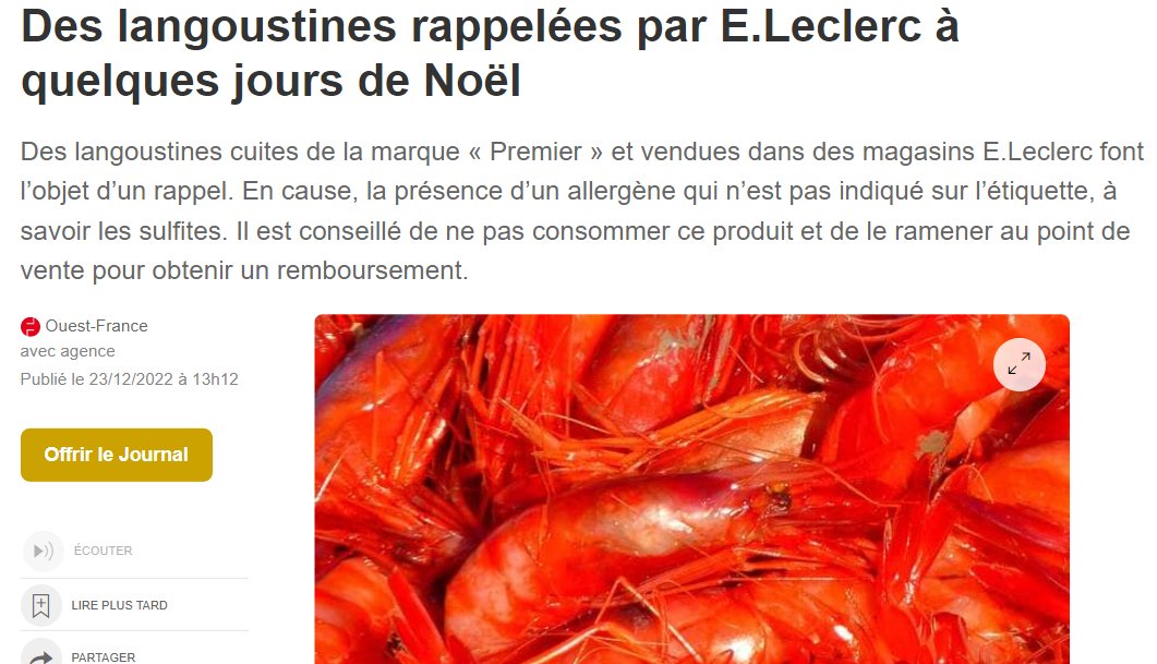 Ben alors <a href="/OuestFrance/">Ouest-France</a> pas de photo de langoustines disponible pour en être rendu à publier une photo de crevettes à la place???