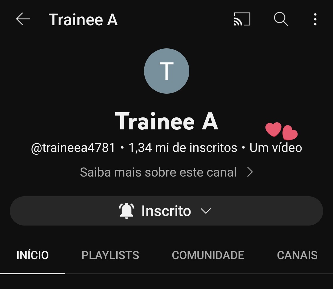 TraineeAUnionBR's tweet photo. O canal desativado do Trainee A mostrando que há um vídeo nele, é algum bug da plataforma? https://t.co/RHmBMuB24G