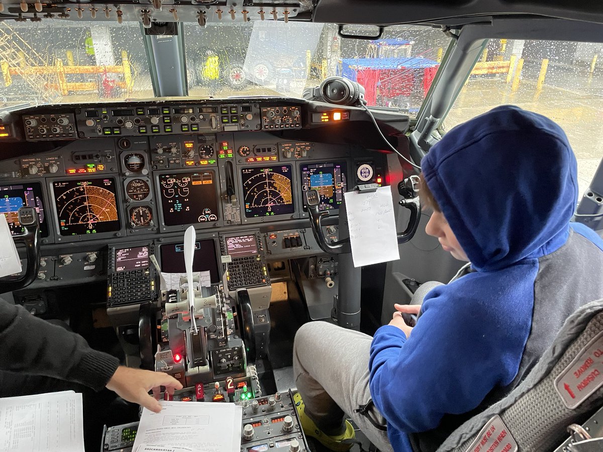 Thanks to the <a href="/SouthwestAir/">Southwest Airlines</a> pilot who let our pilot in-training son check out the cockpit pre-flight.  You made his Christmas!