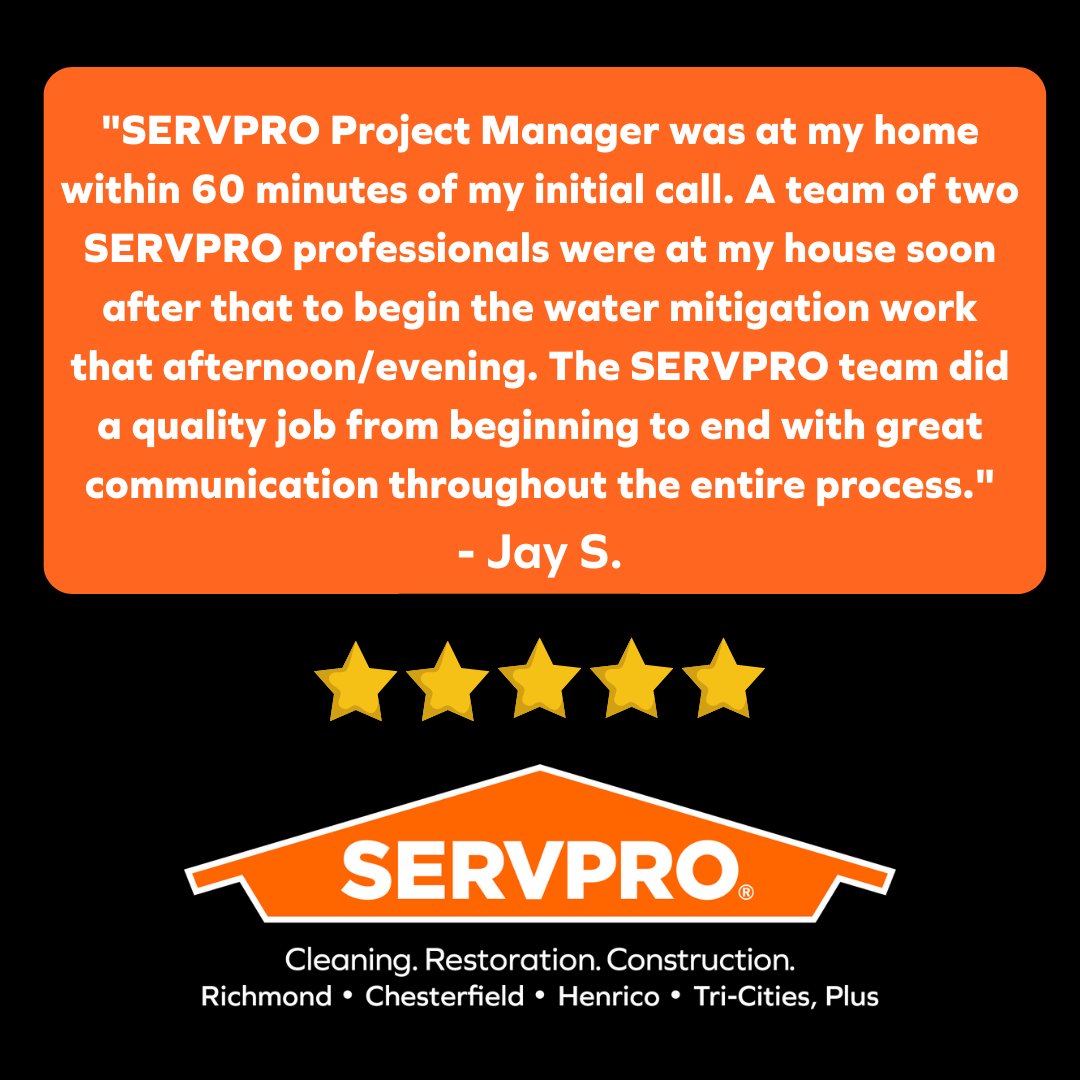 You can always count on #SERVPRO of Chesterfield to respond faster to any size disaster!