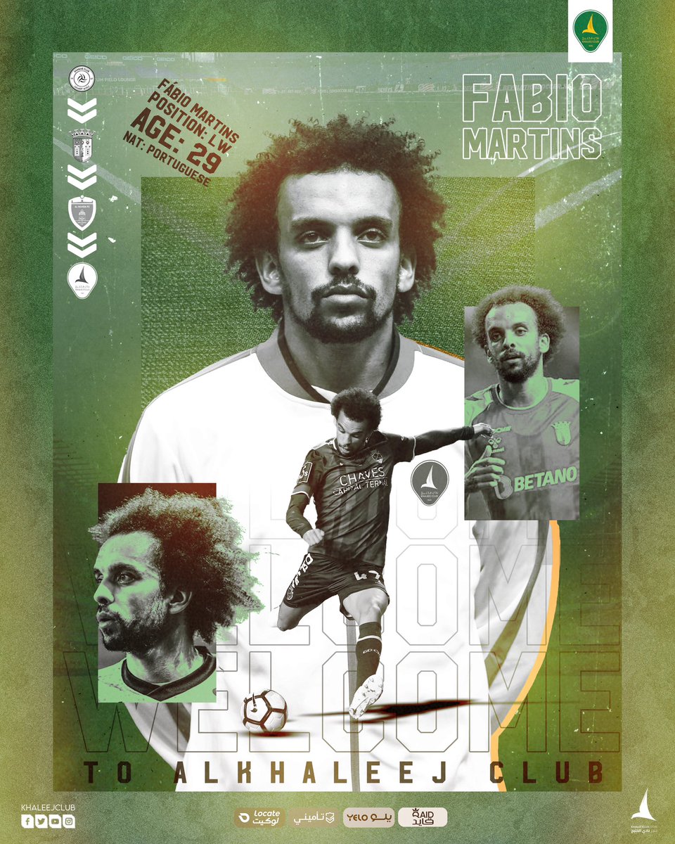 💫 النجم البرتغالي «فابيو مارتينز» خلجاوياً 🔰
📇 حتى نهاية الموسم الرياضي 2024-2023