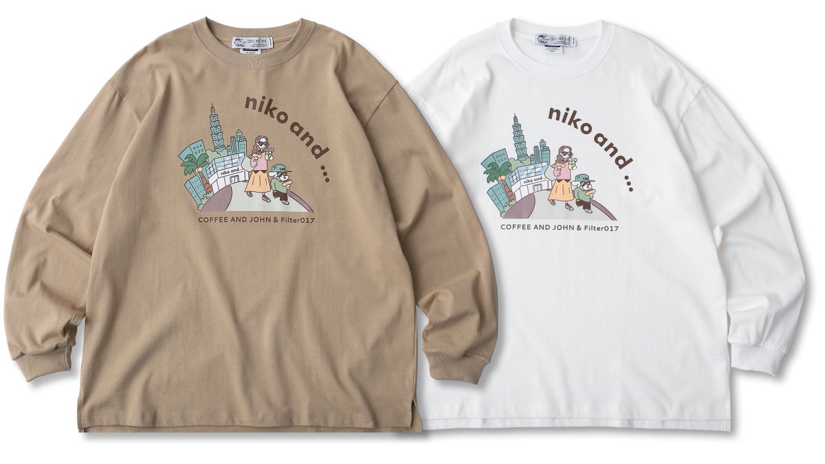 taipeinavi's tweet photo. 【日台コラボ】

12/30 「niko and …」×「COFFEE AND JOHN」/「Filter017」のコラボグッズ発売

https://t.co/gKZuRvhUTG

ナビが狙うは台北101が描かれたロングTシャツ♡発売日の夜はniko and … TAIPEI旗艦店でDJ Kool Kloneのプレイが楽しめるイベントも！

#nikoand #COFFEEANDJOHN #Filter017 https://t.co/fTVlTaQPXA
