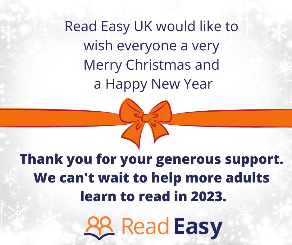 ReadEasyUK's tweet image. From everyone at Read Easy UK, we wish you a very Merry Christmas and a Happy New Year 🎄