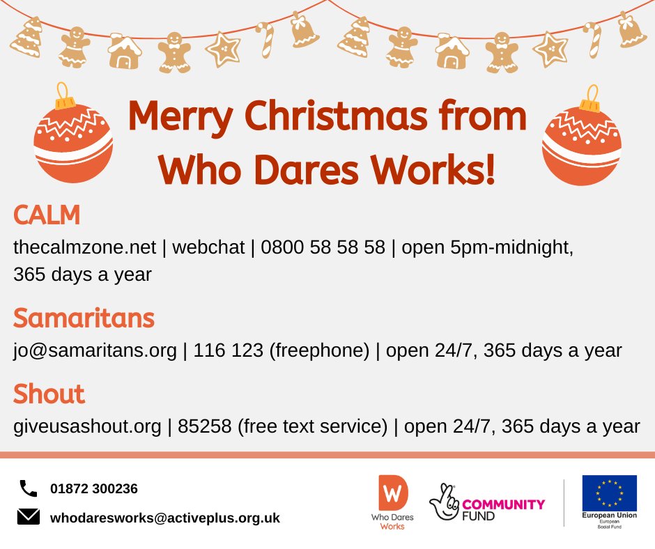 Merry Christmas and Happy New Year!

Our office will be closed from 4:30pm today and will re-open on Tuesday 3rd January 2023. If you need support over the break, please get in touch with one of the organisations listed here.

#GiveUsAGo #TNLComFundESF