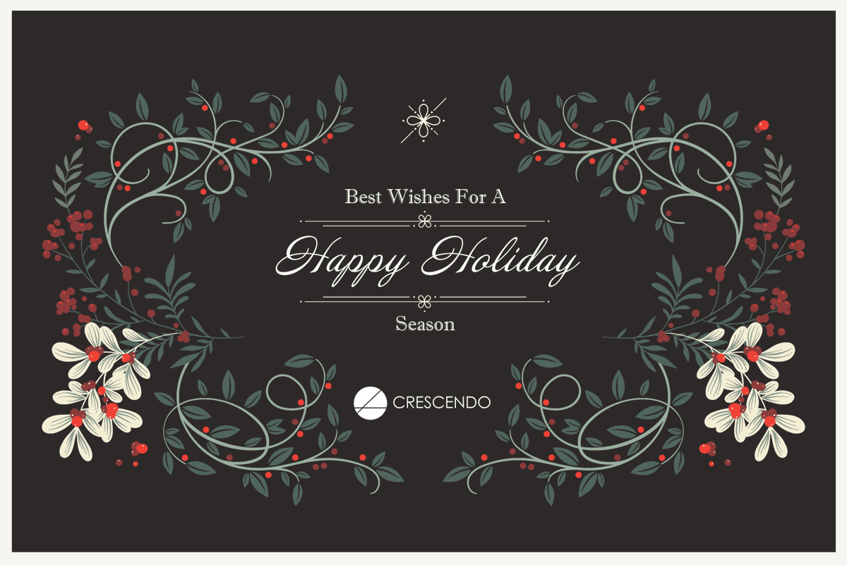 CrescendoCorp's tweet photo. Happy Holidays and Best Wishes for the New Year from the Crescendo Team! https://t.co/x4Z2JQbgsK