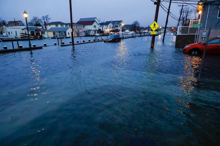 Stacey Sager on Twitter "Flooding in East Rockaway at 7 o’clock this morning. The storm hit