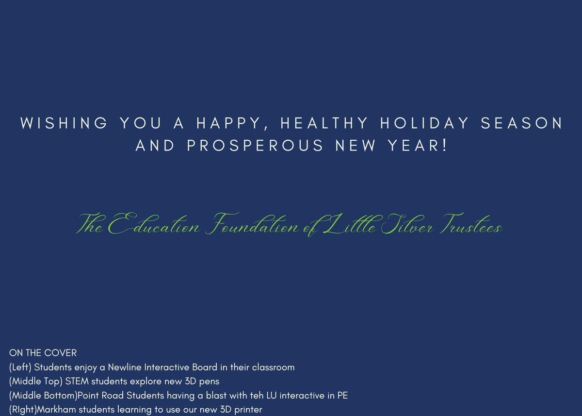 EducationEfls's tweet photo. Happy Holidays from the EFLS! 

Thanks to all of your support, we raised over $100,000 in 2022 to fund Educational Grants!

We wish you a Happy, Healthy and Prosperous New Year!

#efls #littlesilvernj #eflsfundingourfuture https://t.co/ZyJ6DNTSBj