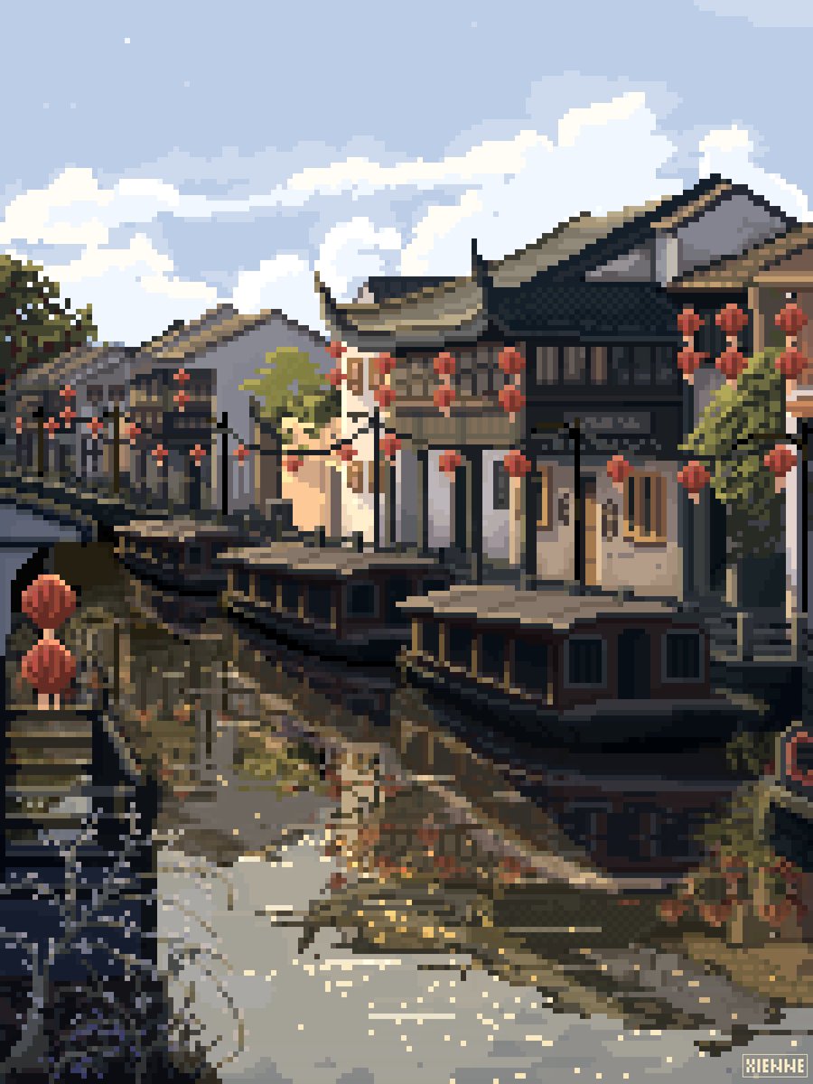 _xienne's tweet image. architecture and nature 
#pixelart