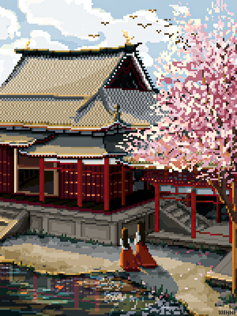 _xienne's tweet image. architecture and nature 
#pixelart